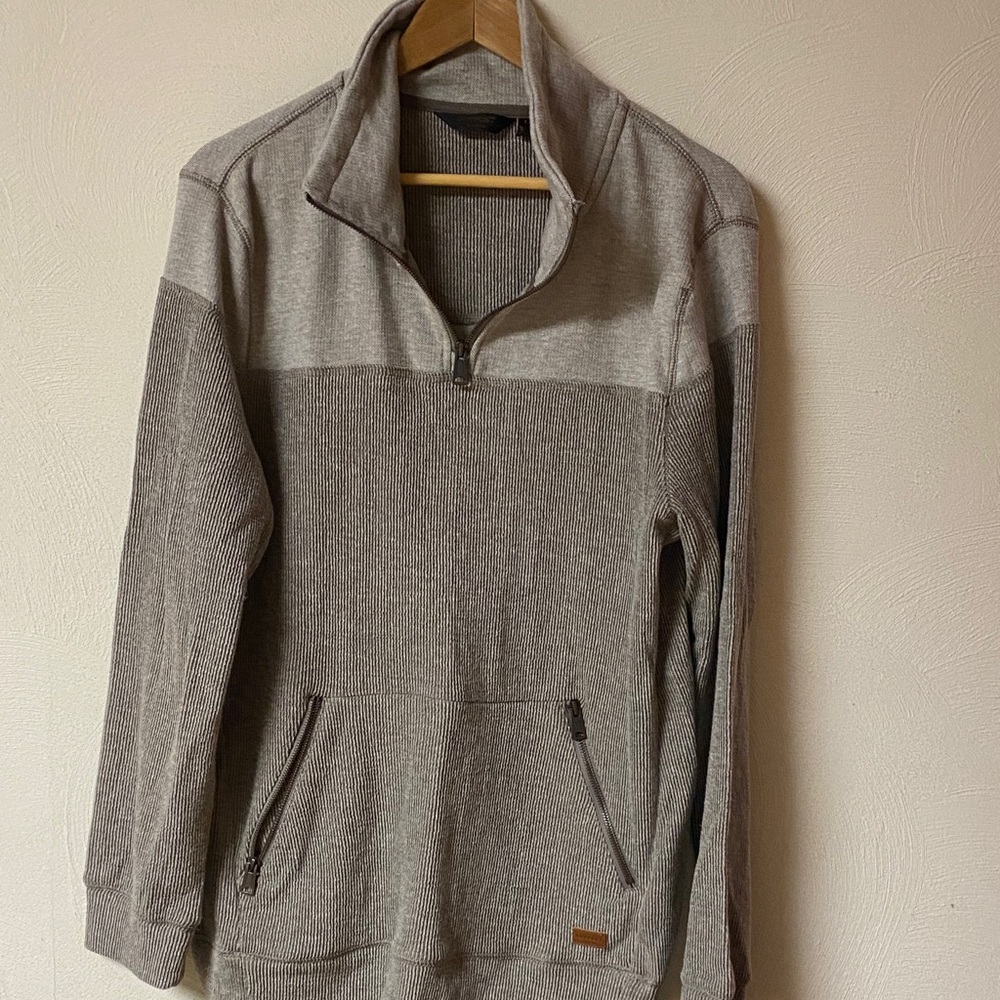 Outpost Men's Gray Quarter-Zip Sweater